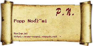 Popp Noémi névjegykártya